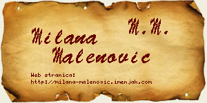 Milana Malenović vizit kartica